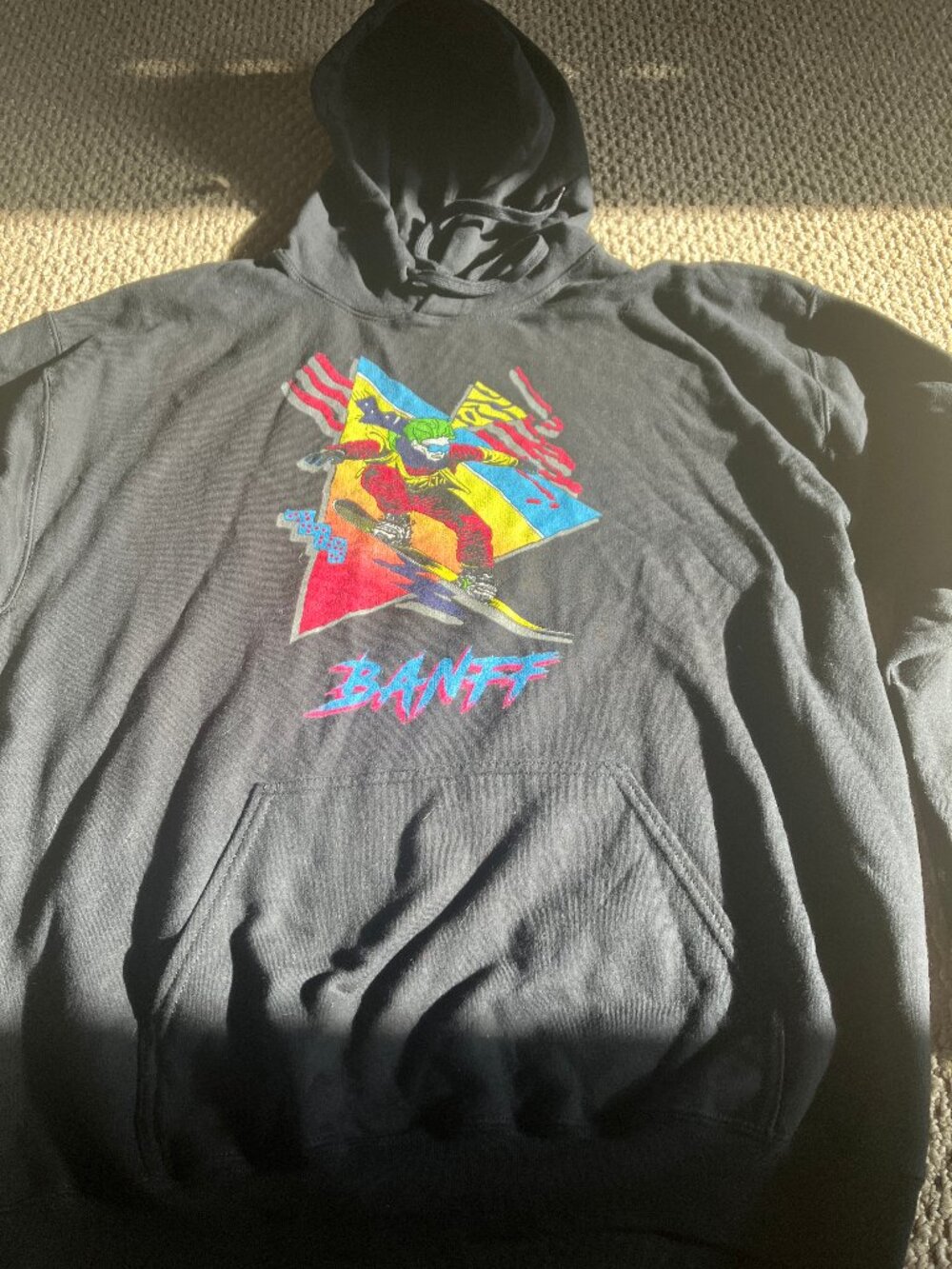 Banff Canada Snowboarding Large Graphic Hoodie